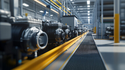 Fototapeta premium A production line dedicated to manufacturing fuel-efficient engines for various vehicle types.