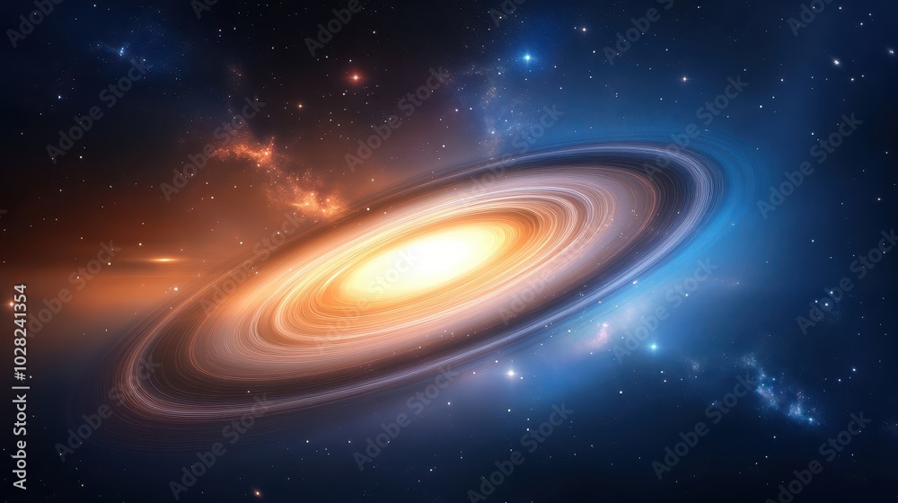 Wall mural a simple galaxy background with soft swirls of cosmic dust and stars scattered across a deep space s