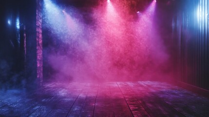 Smoky Stage with Pink and Blue Lighting