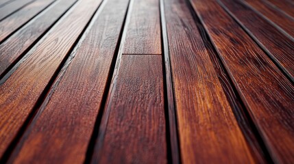 Close-up of a Wet Wooden Deck with Grain Patterns