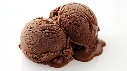 Chocolate ice cream with a glossy surface and richness