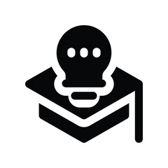 graduation hat icon. vector glyph icon for your website, mobile, presentation, and logo design.