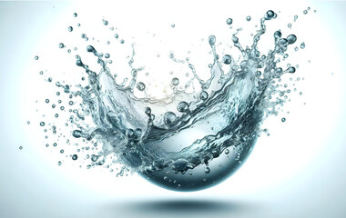 Dynamic splashes and water droplets form abstract shapes, a concept of nature and fluidity