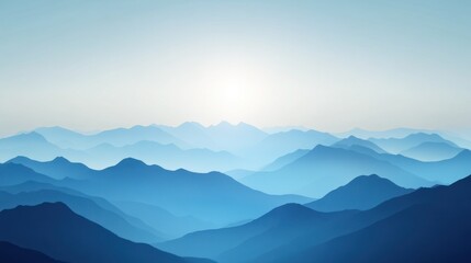 Obraz premium Blue Mountain Ranges in the Mist