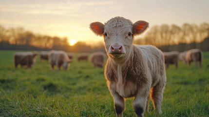 Obraz premium A biodynamic farm where livestock are raised with holistic practices, following lunar cycles and natural rhythms for harmony.