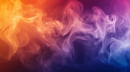 Abstract Swirling Smoke with Orange, Pink, and Blue Hues