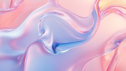 Abstract Swirling Liquid with Pink and Blue Hues