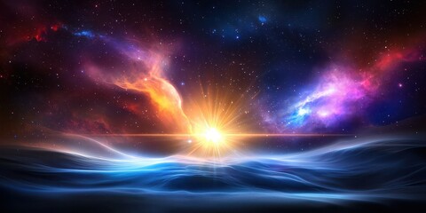 Expansive galaxy space background with luminous stars and vast nebula clouds, perfect for cosmic visuals.