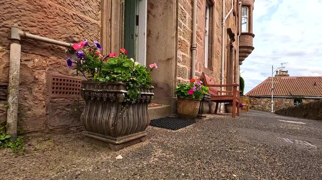 Charming Street with Flowers in Crail
