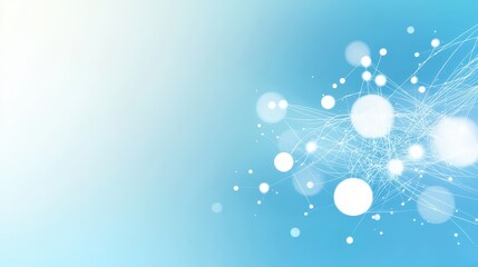 Light blue background featuring random white dots of varying sizes, creating a dynamic and abstract look.