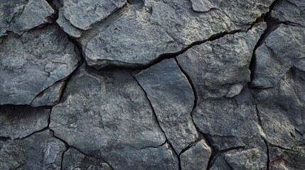 Fototapeta premium Close-up of Cracked Gray Rock Surface