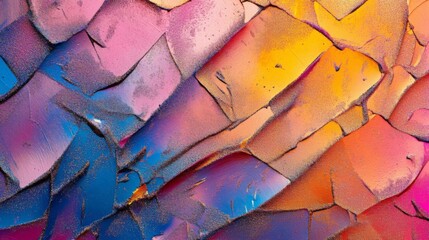 Abstract Textured Painting with Pink, Orange, Blue, and Purple Hues