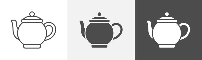 tea pot icon Vector thin line symbol