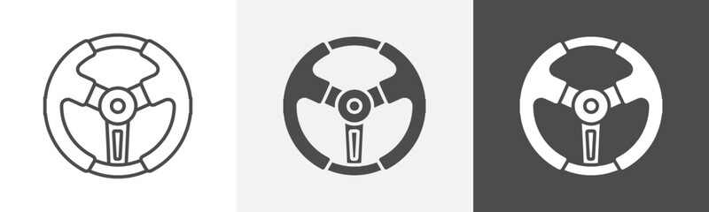 steering wheel icon Vector thin line symbol