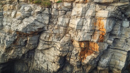 A Close-Up View of a Rugged Rock Face
