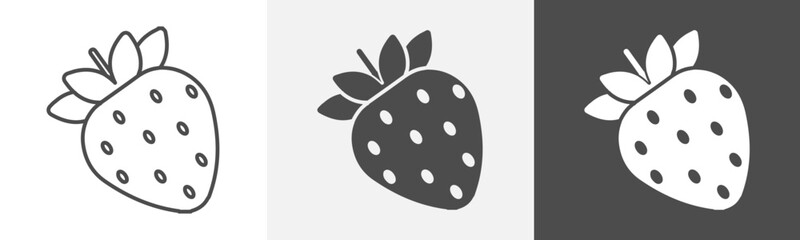 strawberry icon Vector thin line symbol