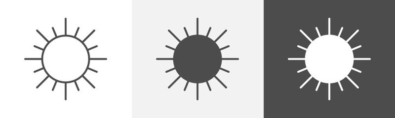 sun icon Vector thin line symbol