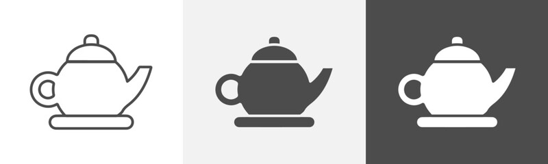 tea pot icon Vector thin line symbol