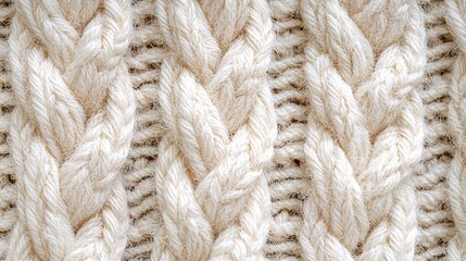 Fototapeta premium White beige knitted wool texture background pattern with high resolution Top view Copy space : Generative AI