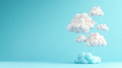 Minimal light blue background with scattered clouds, offering a fresh, airy feel. Perfect for nature or relaxation themes.