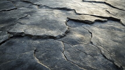 Cracked Grey Rock Surface