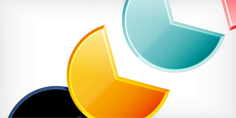 Glass reflective geometric round shapes background. Vector Illustration For Wallpaper, Banner, Background, Card, Book Illustration, landing page