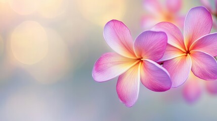 Two Pink Flowers with a Soft Bokeh Background