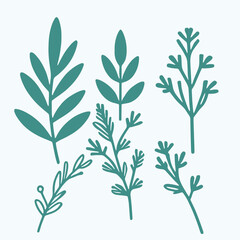 Tree branches with flower vector illustration (4)