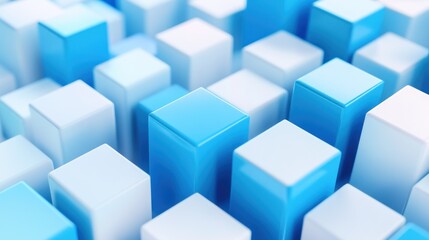 Obraz premium Abstract Blue and White Cubes