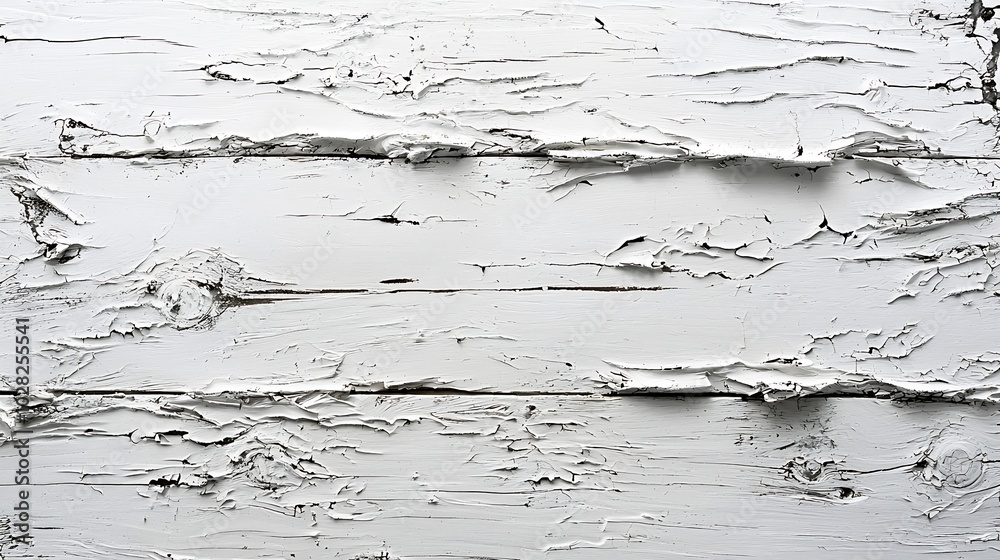 Fototapete white wooden background with crackling effect high resolution copy space top view : generative ai