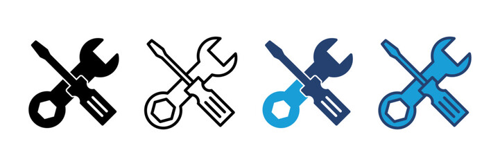 Repair tools icon vector. tool icon vector. setting icon vector. Wrench and screwdriver. support, Service