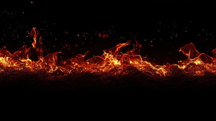 Fiery Flames Against a Dark Background