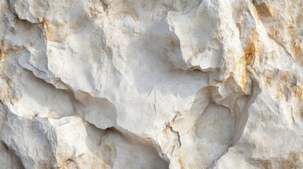 Naklejka premium Close-up of Cracked and Weathered Limestone Rock Face