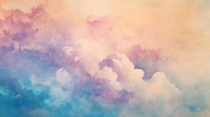 Fototapeta premium Watercolor Painting of Soft, Pastel Clouds