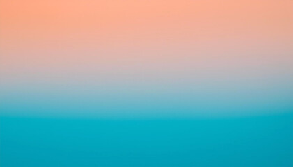 Fototapeta premium Serene ombre: Peachy hues gently melt into tranquil aqua, creating a calming and minimalist visual masterpiece.
