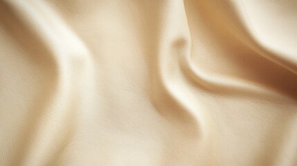 Fototapeta premium A Smooth, Wrinkled, Light Beige Leather Texture