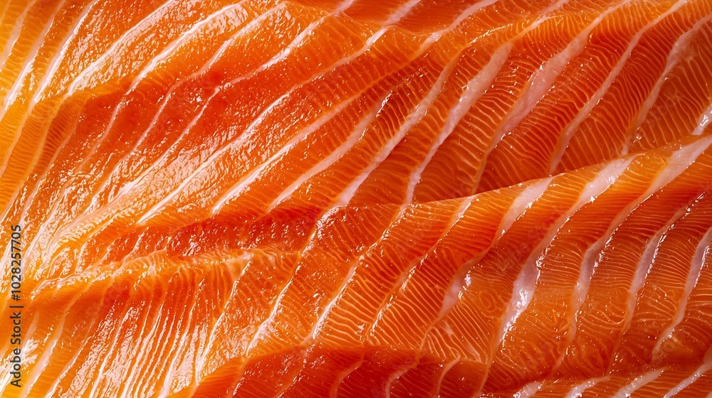 Poster salmon fish trout fillet texture copy space top view : generative ai