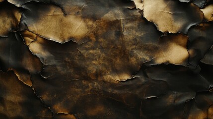 Burnt and Crumpled Paper with Charred Edges