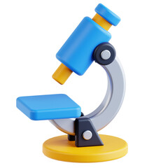 microscope in 3d render for graphic asset web presentation or other