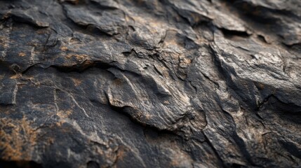 Close-up of Rough, Dark, and Textured Rock Surface