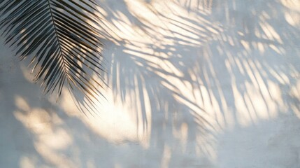 Obraz premium Palm Leaf Shadow on a White Wall
