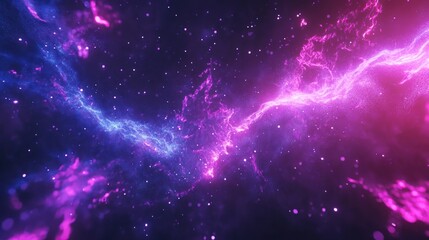 Obraz premium A vibrant cosmic scene depicting swirling colors and stars in a nebula-like formation.