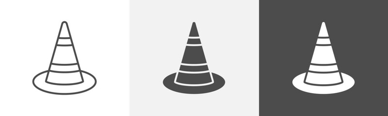 traffic cone icon Flat design on isolated background