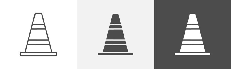 traffic cone icon Flat design on isolated background