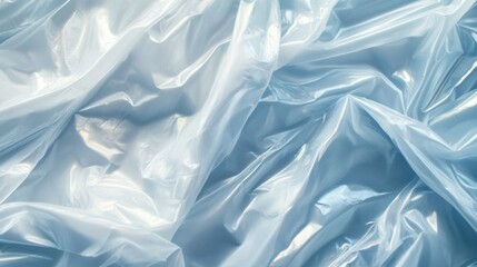 Obraz premium Wrinkled, translucent blue plastic wrap