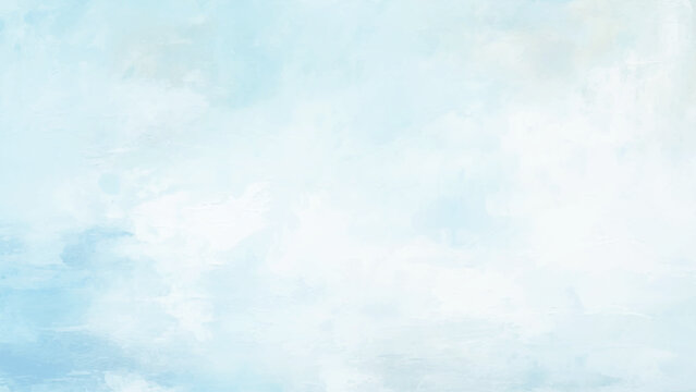 blue sky with clouds. Light sky blue shades watercolor background, Hand painted abstract soft sky blue watercolor sky and clouds.