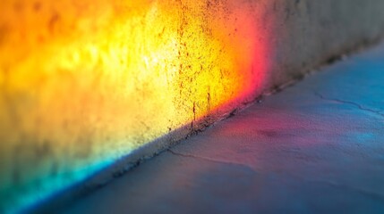 Fototapeta premium Colorful Light Reflecting on a Wall and Floor