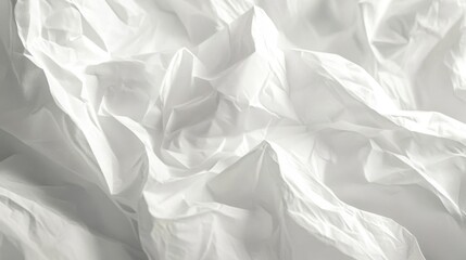 Fototapeta premium Abstract White Fabric Draped and Crinkled