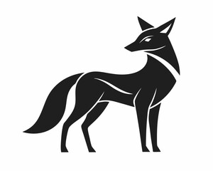 Fototapeta premium Minimalist Animal Silhouette Sleek Fox or Deer Design with Clean Lines.