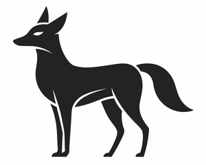 Obraz premium Minimalist Animal Silhouette Sleek Fox or Deer Design with Clean Lines.